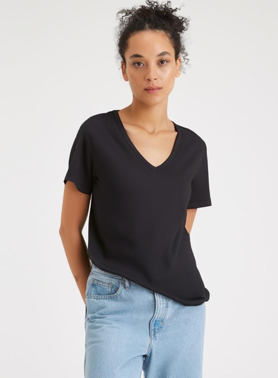 BELLA + CANVAS Women’s Relaxed Short Sleeve V-Neck T-Shirt for Casual Style & Custom Print Feminine Tee